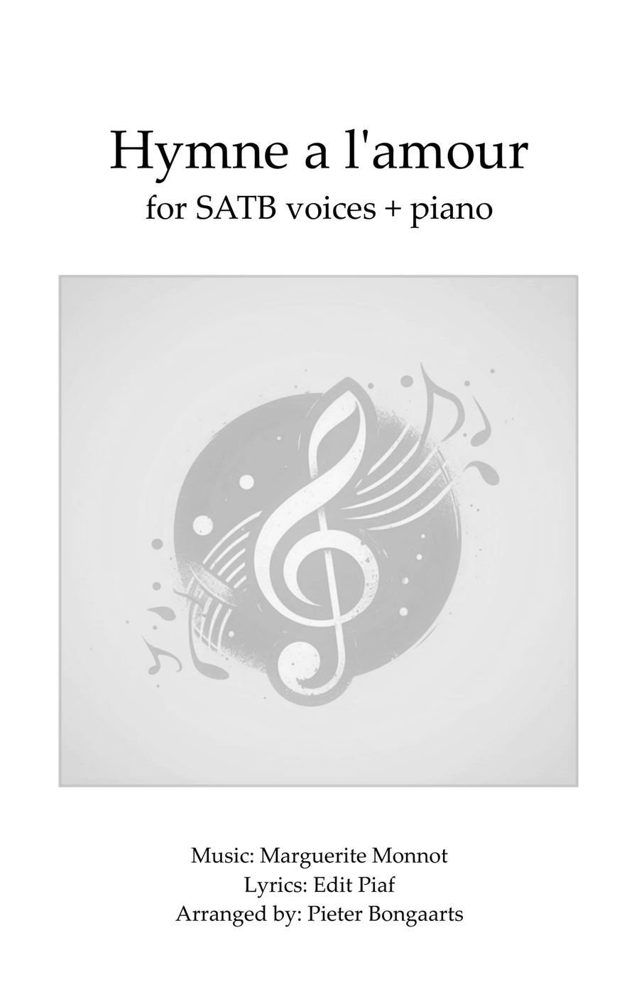 Hymne A L'amour Hymne A L'amour 4-Part scores gallery preview page 1