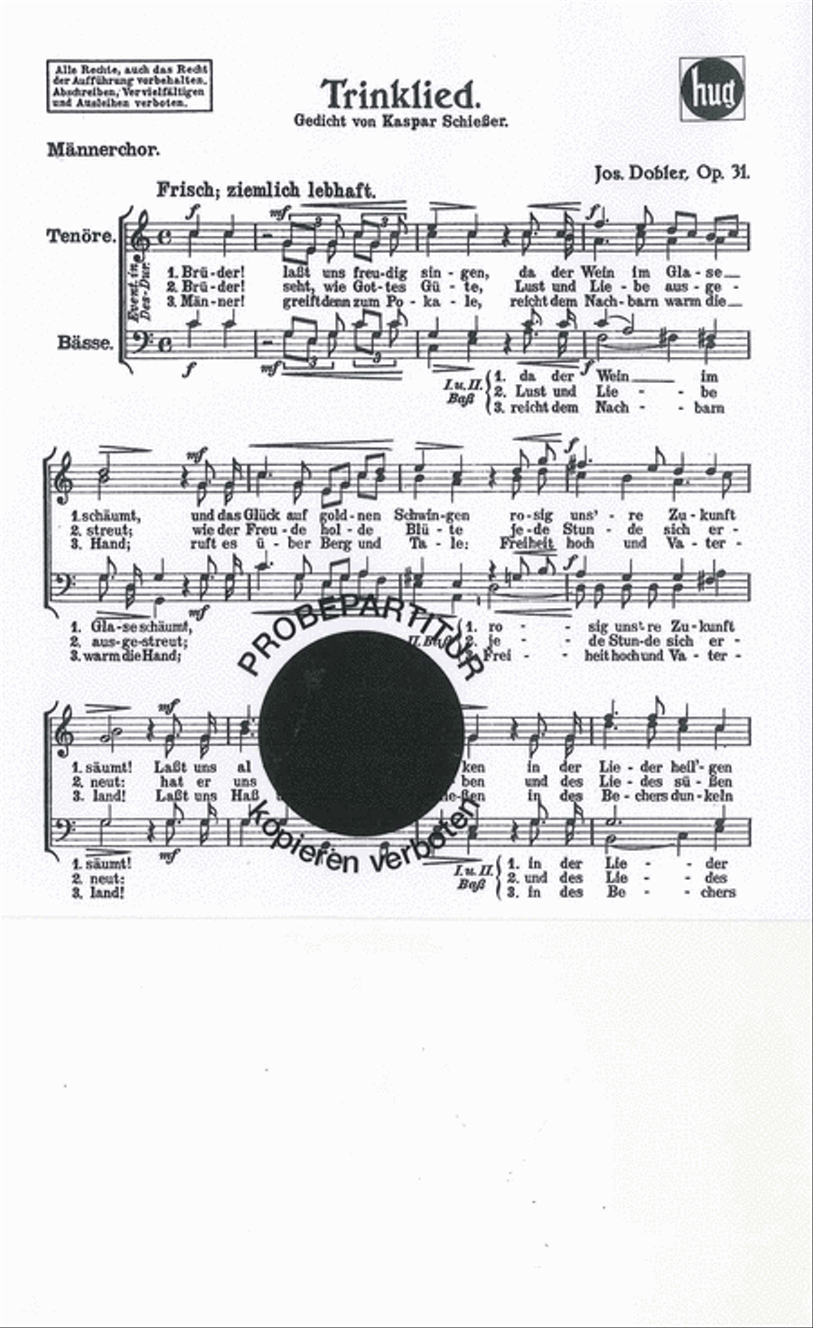 Trinklied Men's Choir scores gallery preview page 1