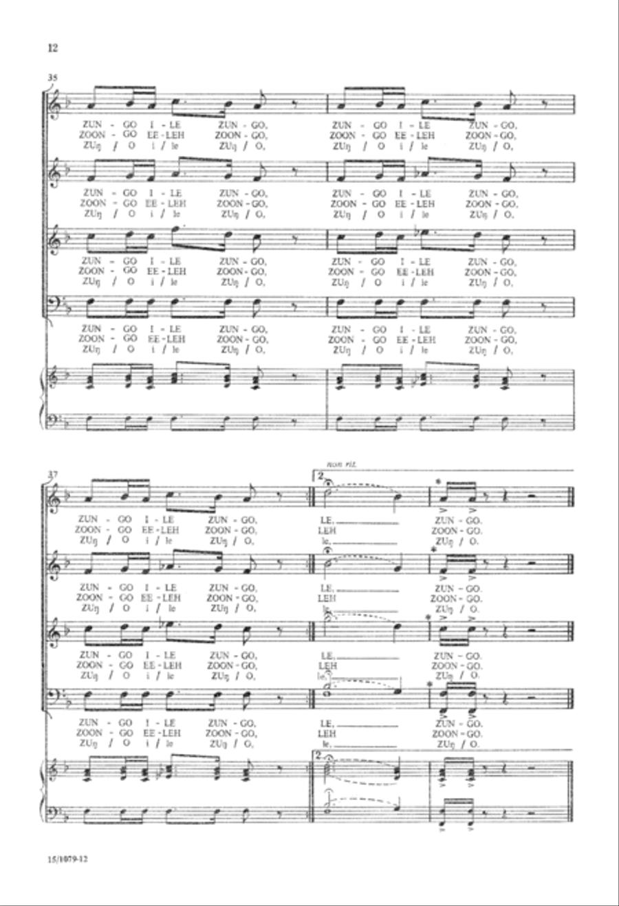 Zungo Zungo 4-Part scores gallery preview page 12