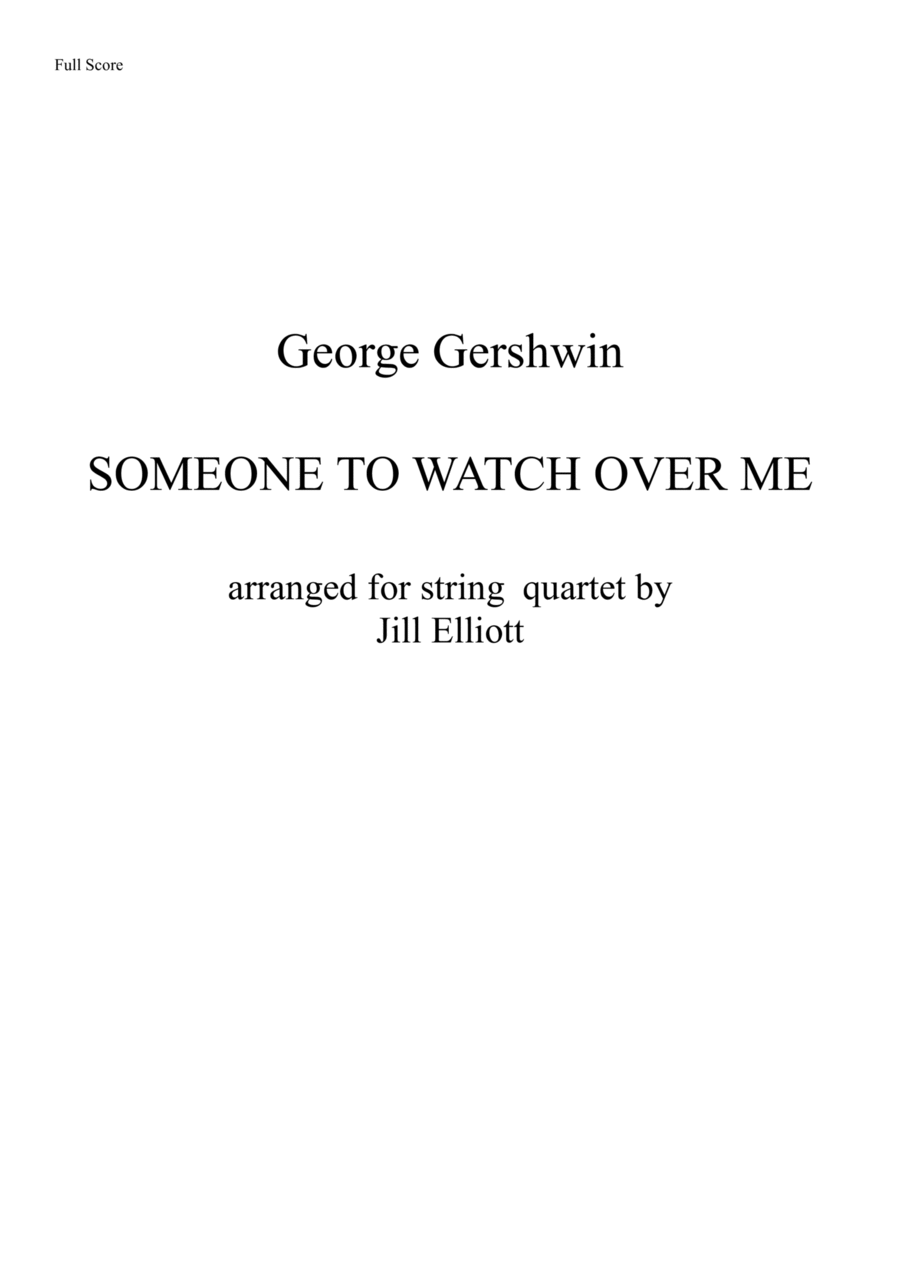 Someone To Watch Over Me Someone To Watch Over Me String Quartet scores gallery preview page 1