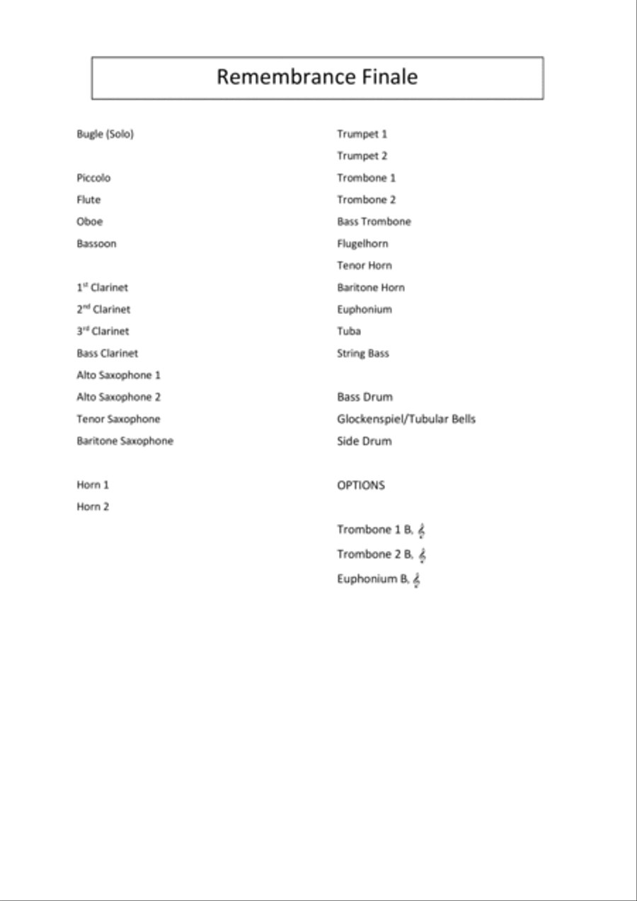 Remembrance Finale Concert Band scores gallery preview page 2
