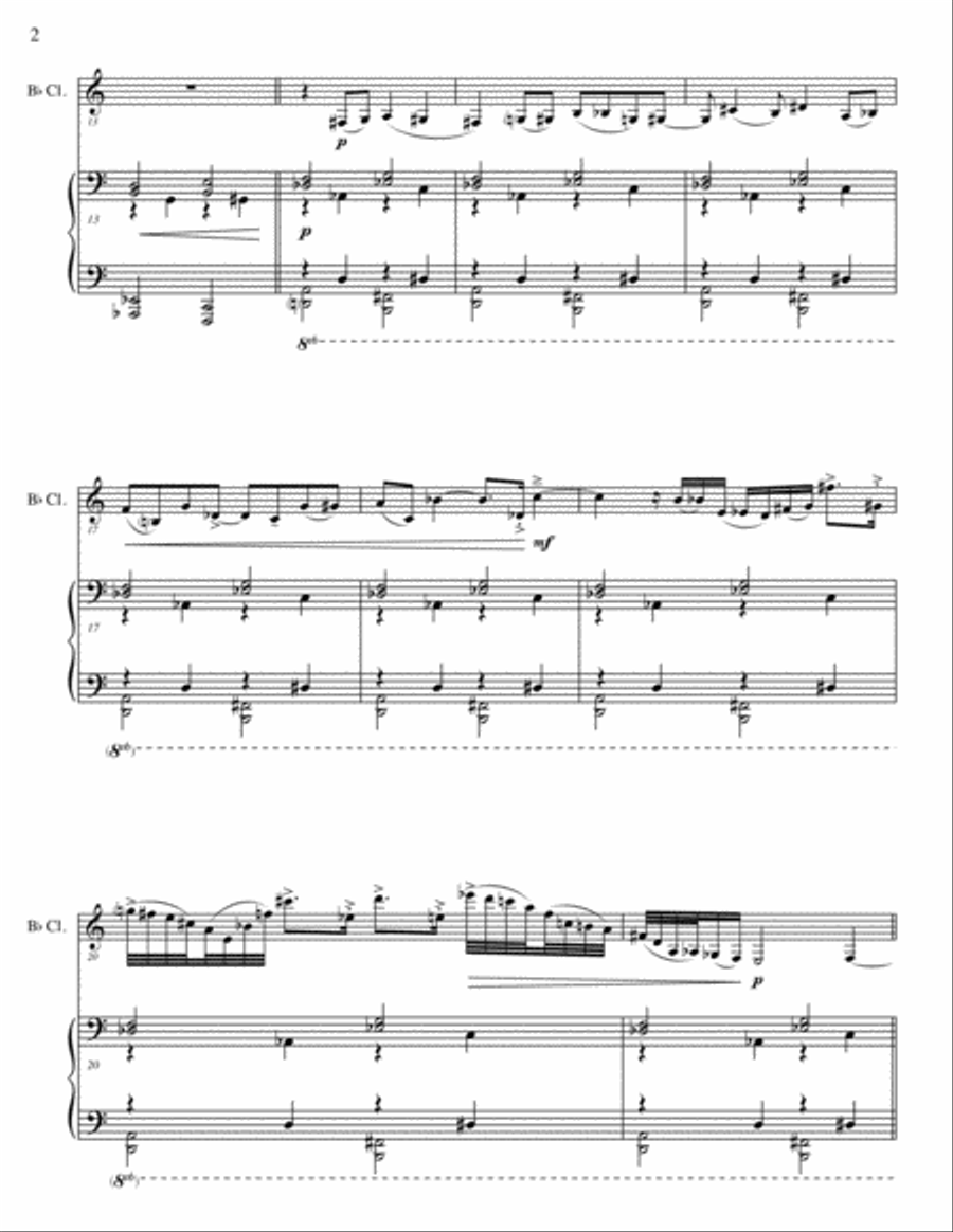 Three Psalms for Clarinet and Piano Clarinet Solo scores gallery preview page 3