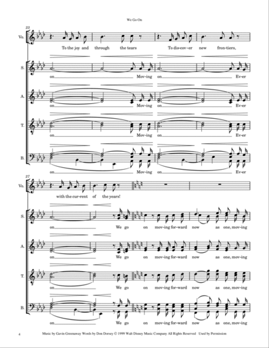 We Go On We Go On 4-Part scores gallery preview page 4