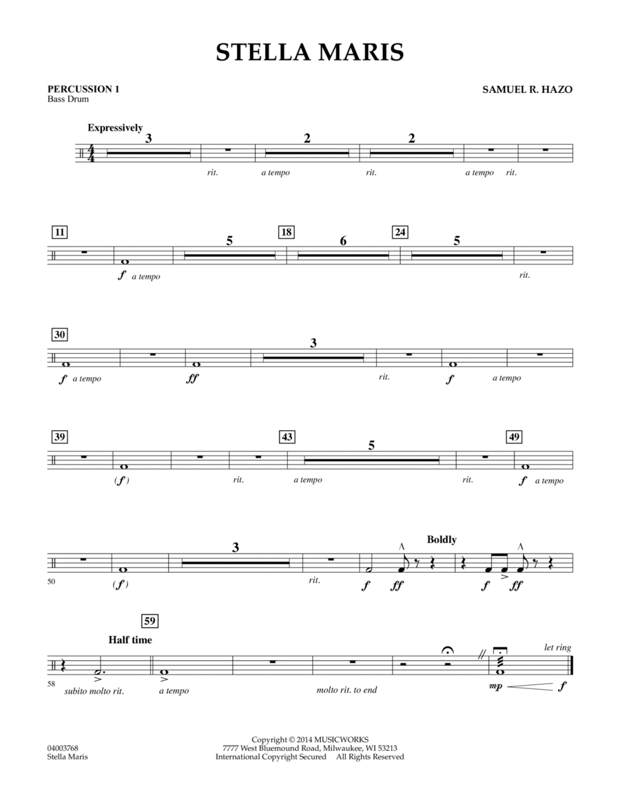 Stella Maris - Percussion 1 Concert Band scores gallery preview page 1