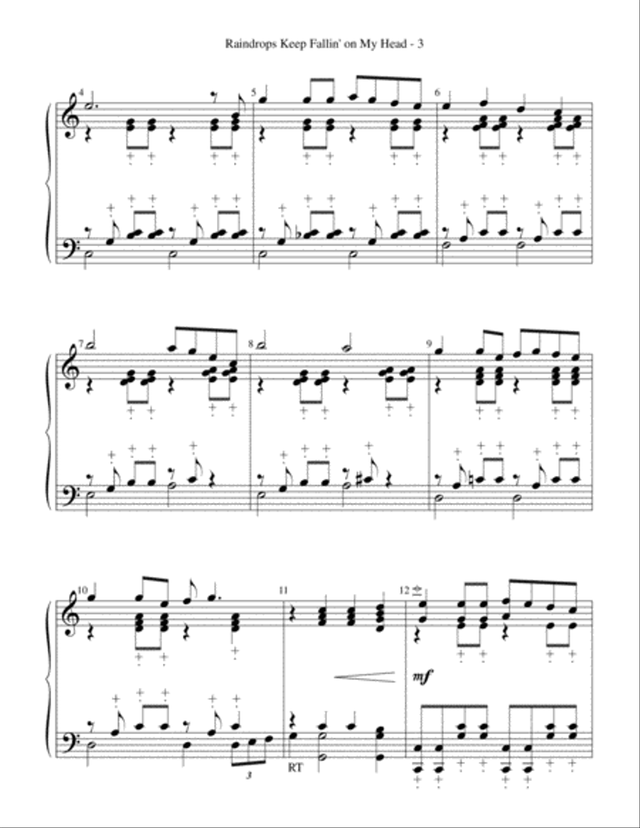 Raindrops Keep Fallin' On My Head Handbell Choir scores gallery preview page 3
