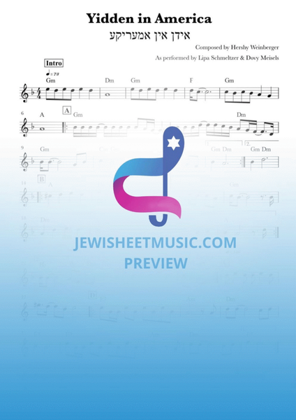 Yidden in America Sheet Music by Lipa Schmeltzer. image number null
