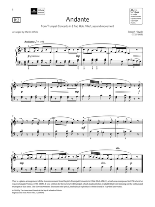 Andante (Grade 3, list B2, from the ABRSM Piano Syllabus 2021 & 2022)