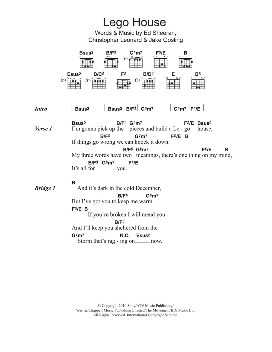 Lego House Lego House Acoustic Guitar scores gallery preview page 1