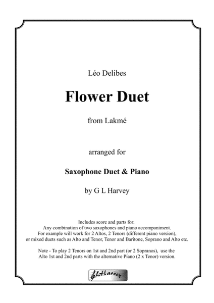 Flower Duet for Saxophone Duet and Intermediate Piano image number null