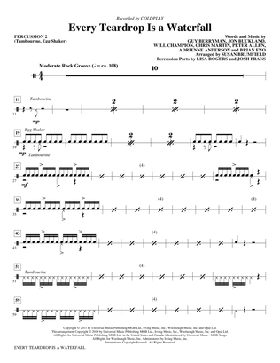 Book cover for Every Teardrop Is a Waterfall (arr. Susan Brumfield) - Percussion 2