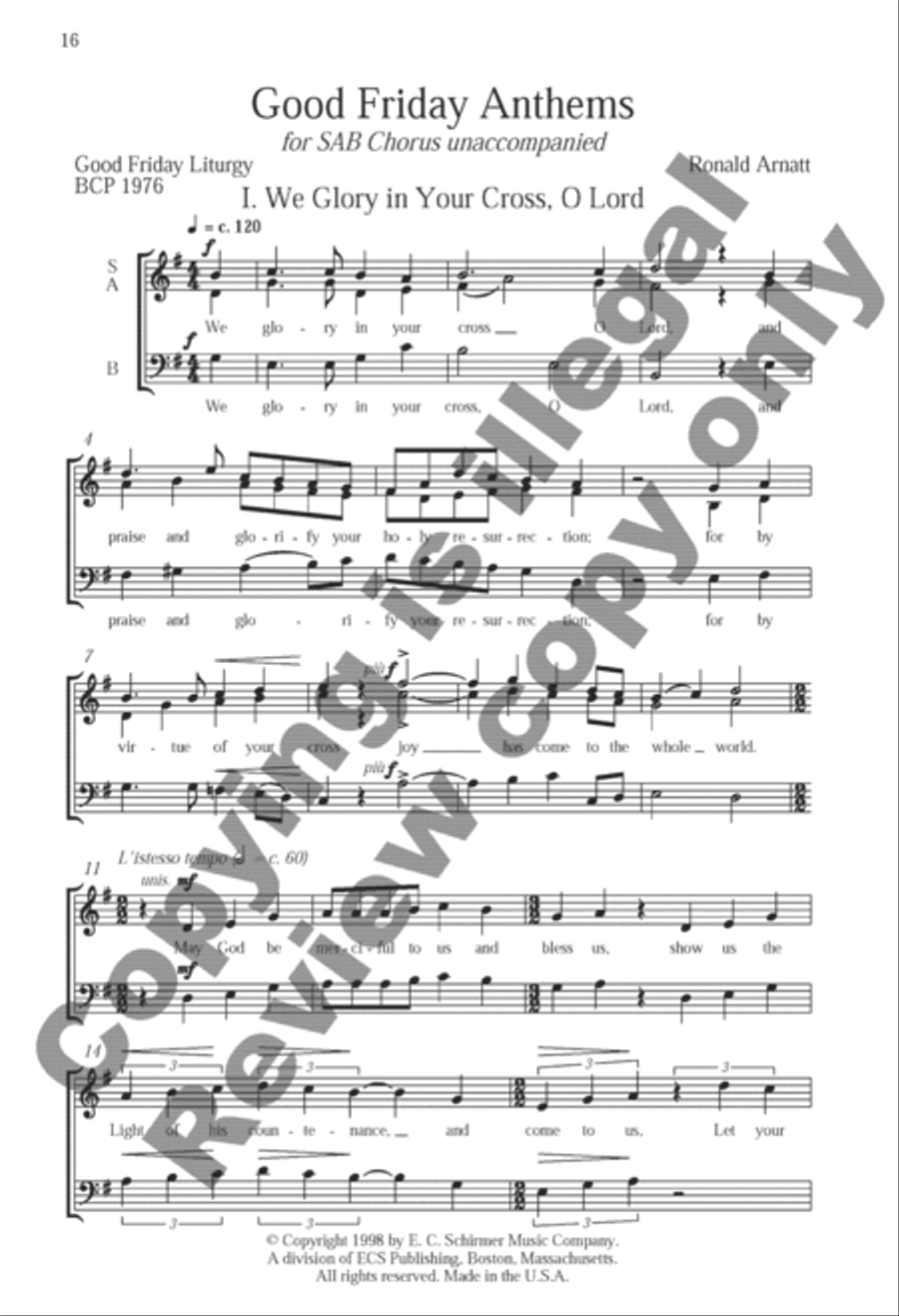 Somerset Anthem Books, Volume VI (Lent & Holy Week) 3-Part scores gallery preview page 7