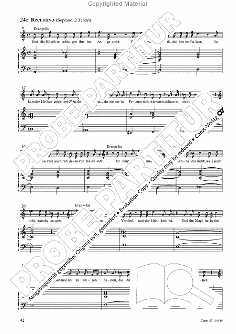 Markuspassion. Werkausgabe Reihe 1, Bd. 7 (Homilius) Organ scores gallery preview page 43