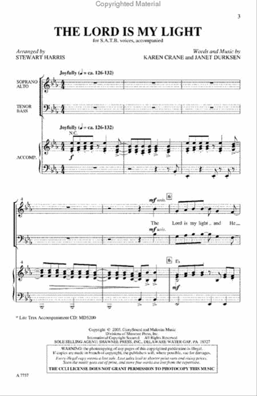 The Lord Is My Light 4-Part scores gallery preview page 2