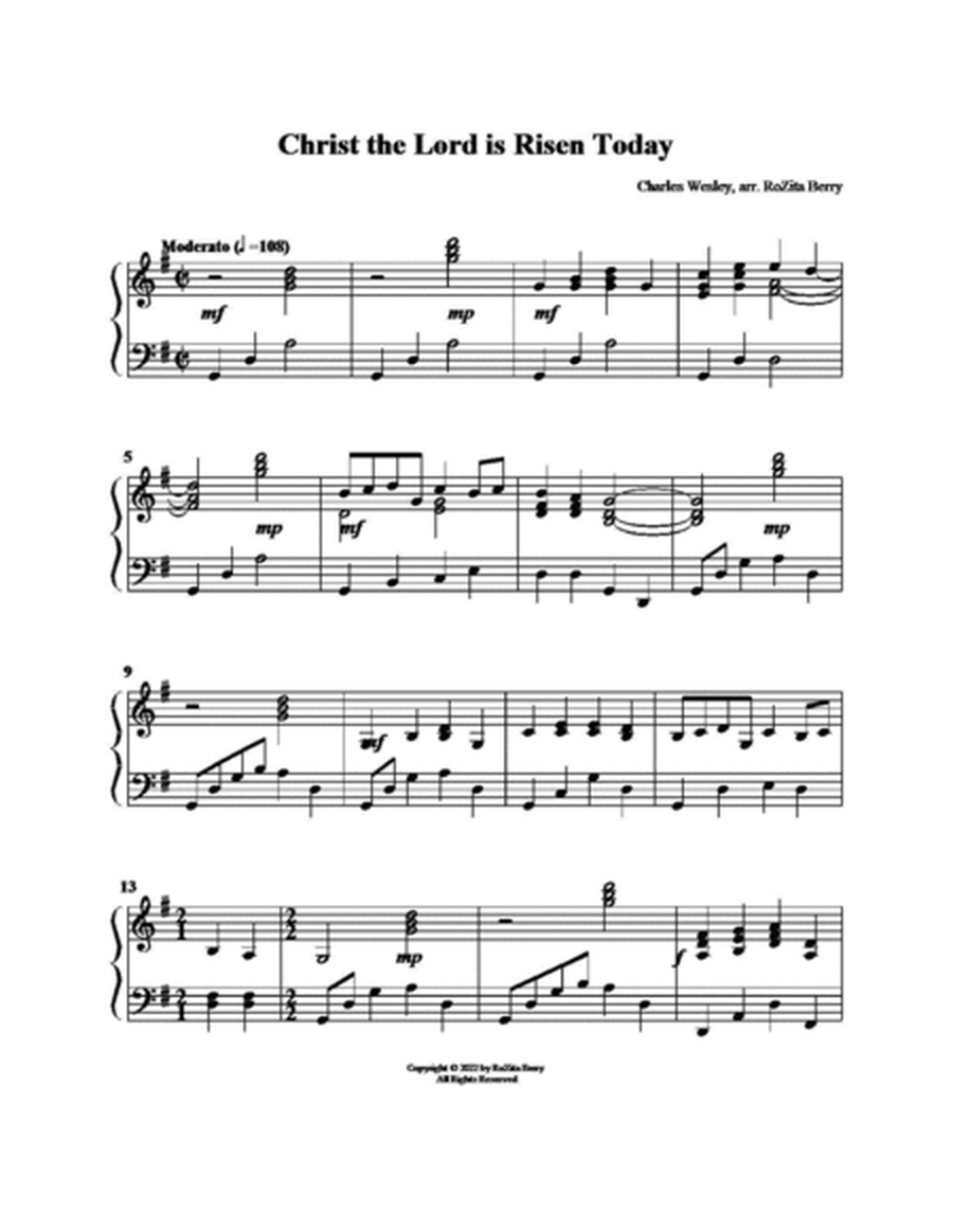 Christ the Lord is Risen Today--for Piano Solo image number null