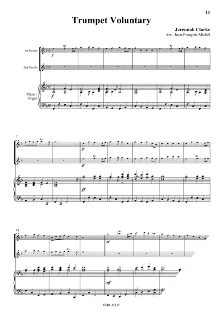 Halleluja (Handel) / Ave Maria (Bach-Gounod) / Trumpet Voluntary (Clarke) Piccolo scores gallery preview page 5
