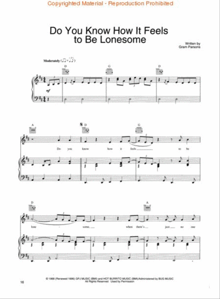Best of Gram Parsons Piano, Vocal, Guitar scores gallery preview page 4
