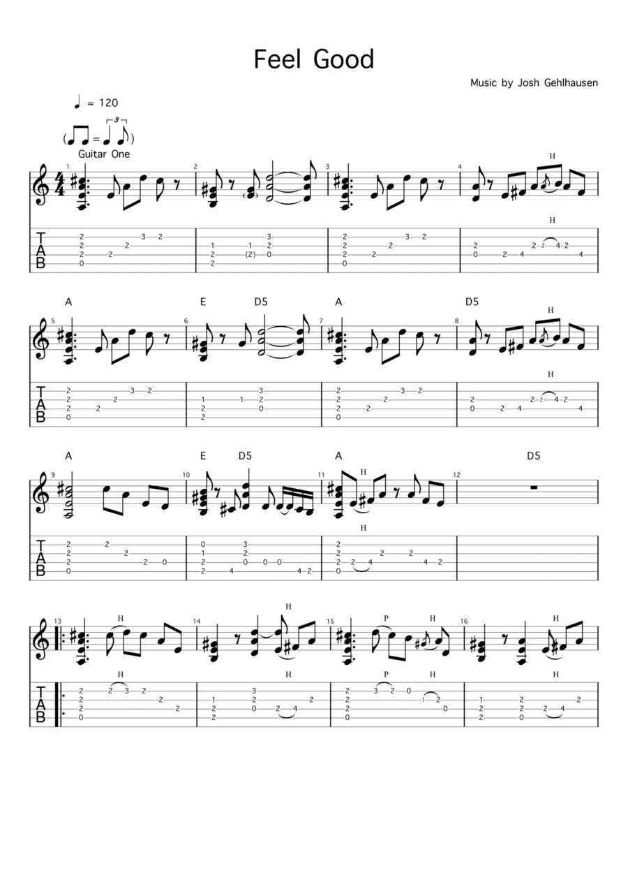 Feel Good Acoustic Guitar scores gallery preview page 1
