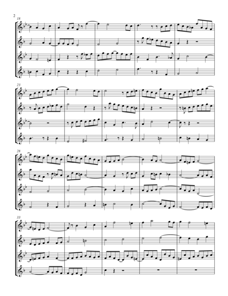 J. S. Bach - FUGUE from Prelude and Fugue BWV 545 for saxophone quartet - Score and parts image number null