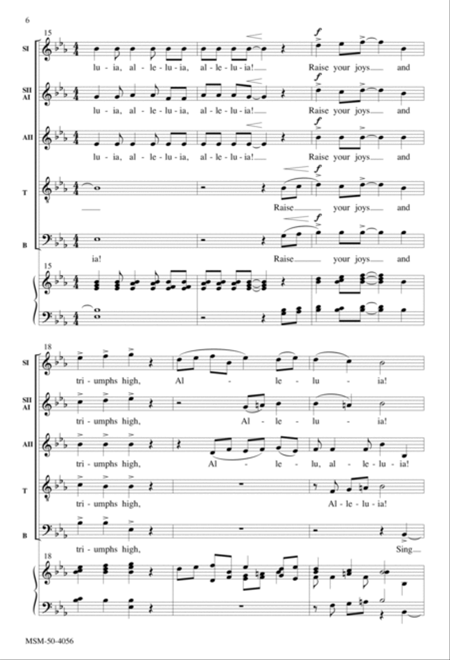 Christ the Lord Is Risen Today Divisi scores gallery preview page 5