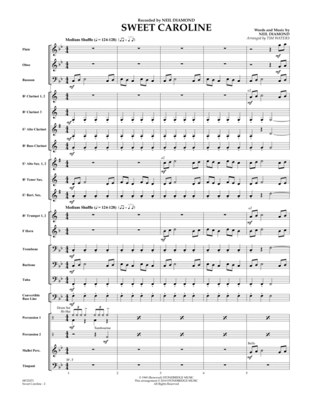 Sweet Caroline - Conductor Score (Full Score)