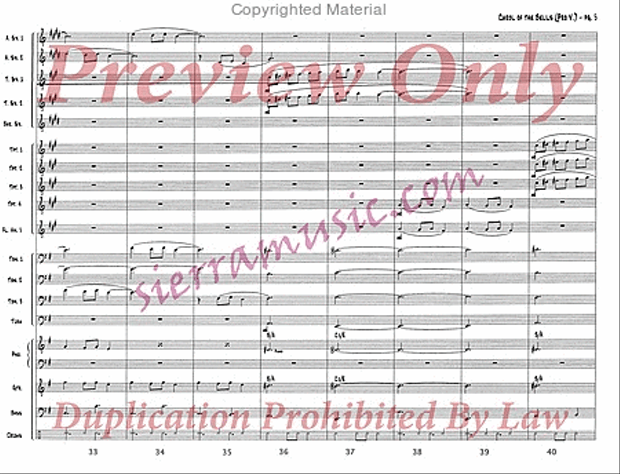 Carol of the Bells (pro) Jazz Ensemble scores gallery preview page 6