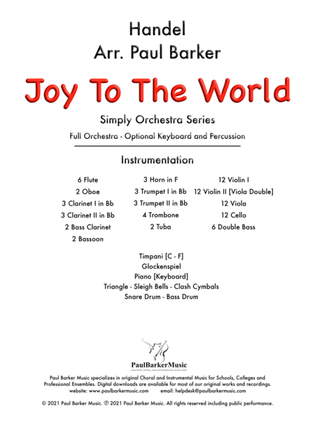 Joy To The World (Full Orchestra) image number null