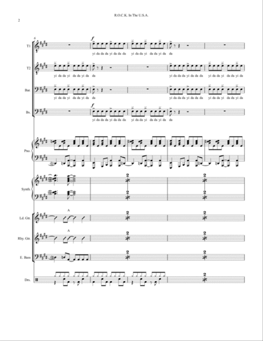 R.o.c.k. In The Usa R.o.c.k. In The Usa Small Ensemble scores gallery preview page 2