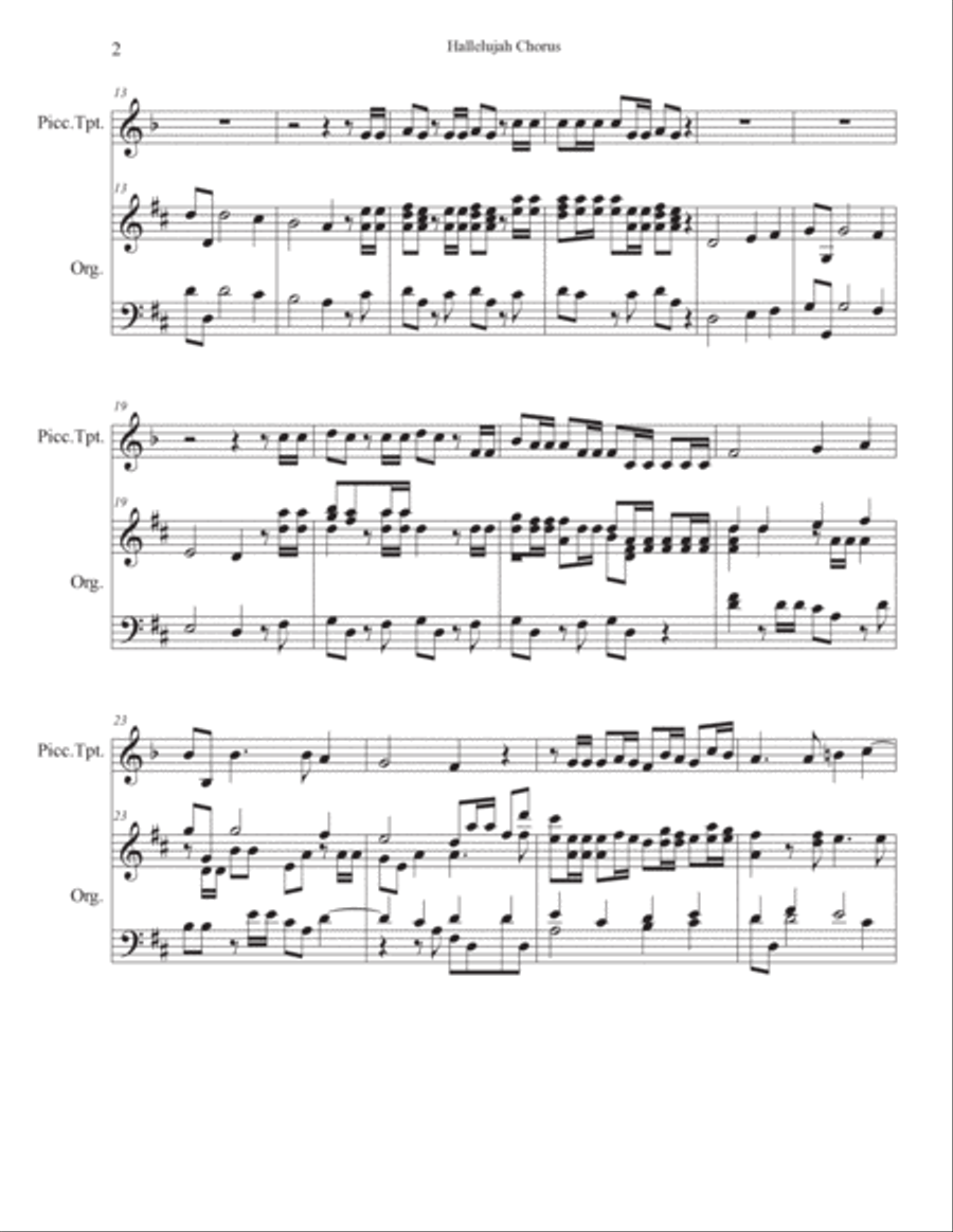 Hallelujah Chorus from "The Messiah" for Solo Trumpet & Organ image number null