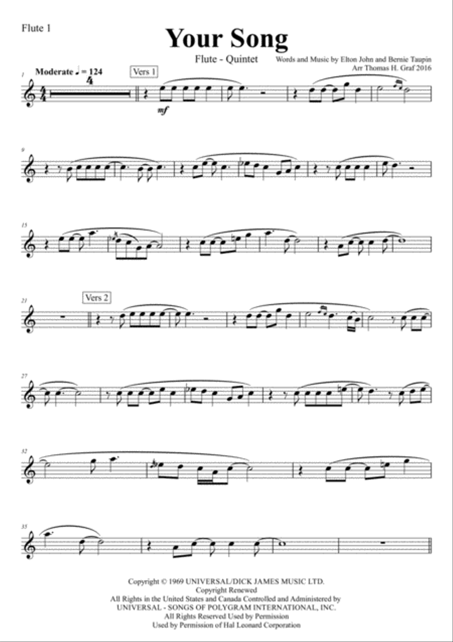 Your Song Woodwind Ensemble scores gallery preview page 4