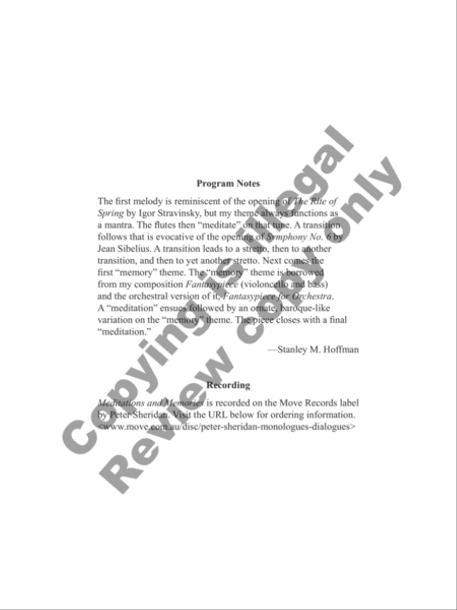Meditations and Memories Flute Duet scores gallery preview page 5