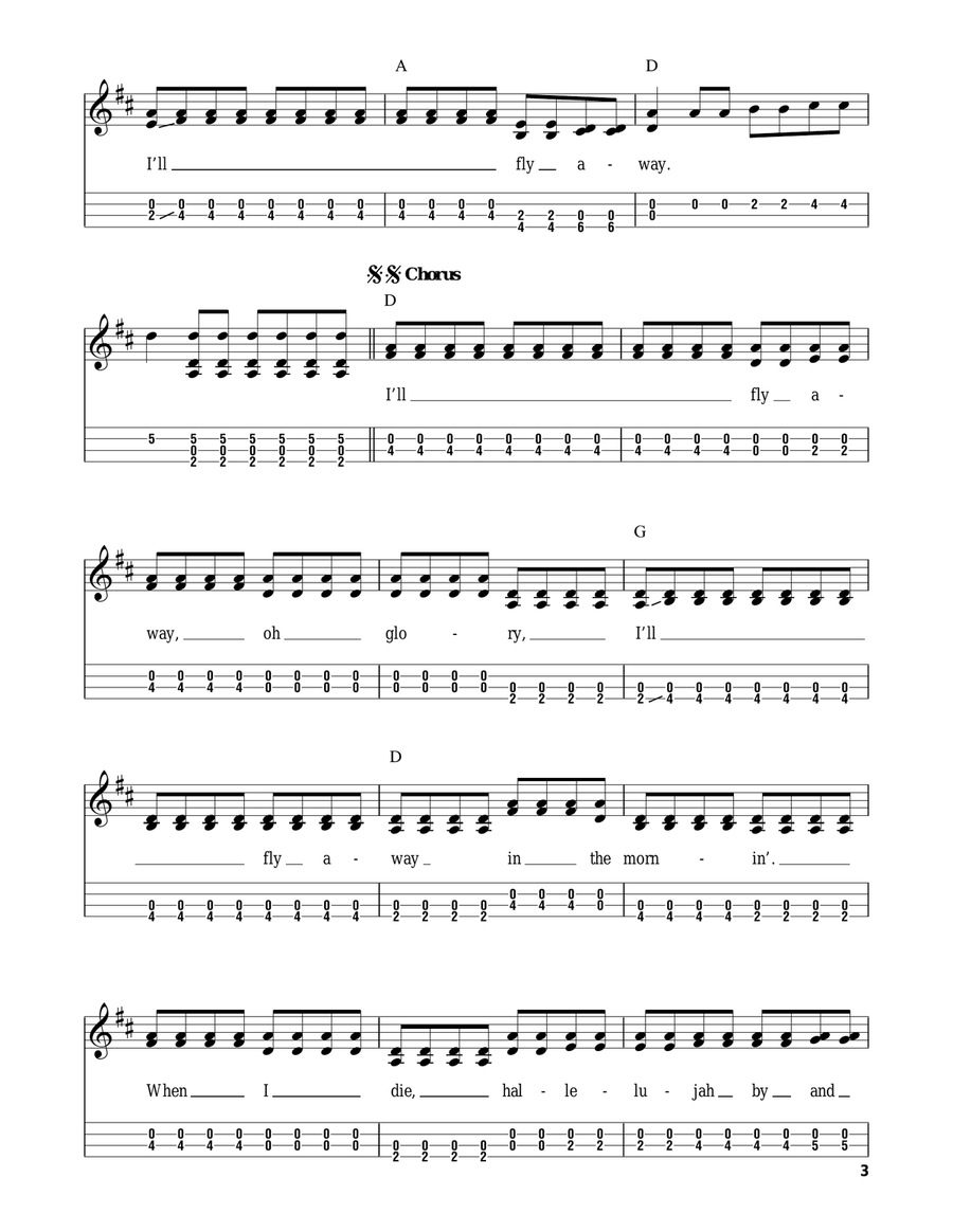 I'll Fly Away Mandolin scores gallery preview page 3
