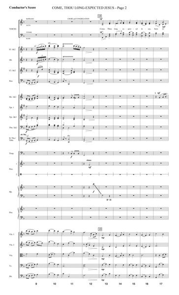 Come, Thou Long-Expected Jesus (from Carols For Choir And Congregation) - Score
