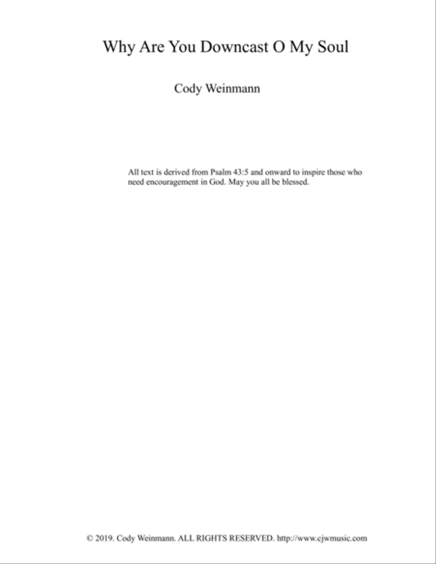 Why Are You Downcast O My Soul (Version 1) Piano, Vocal, Guitar scores gallery preview page 1