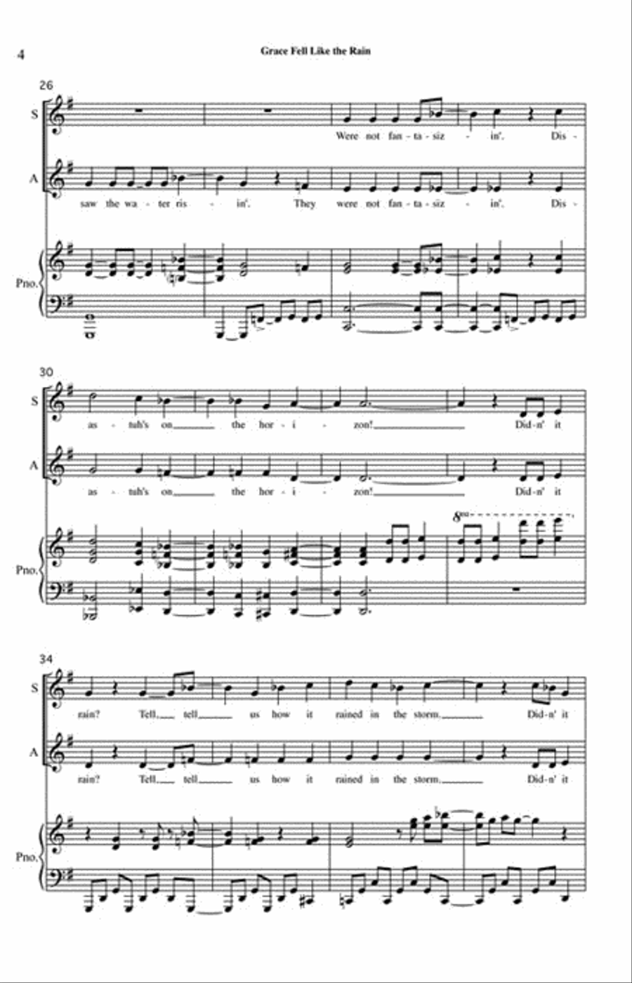 Grace Fell Like the Rain SSA scores gallery preview page 4