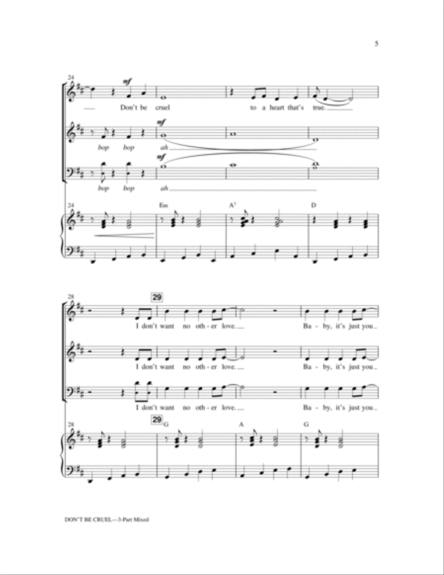 Don't Be Cruel (To A Heart That's True) 3-Part scores gallery preview page 4