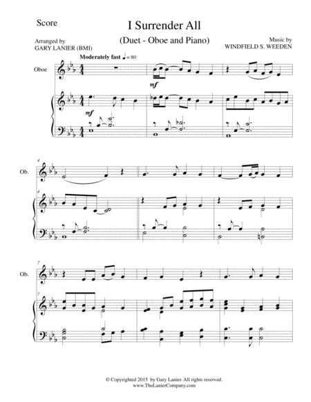 BEAUTIFUL HYMNS Set 1 & 2 (Duets - Oboe and Piano with Parts) image number null
