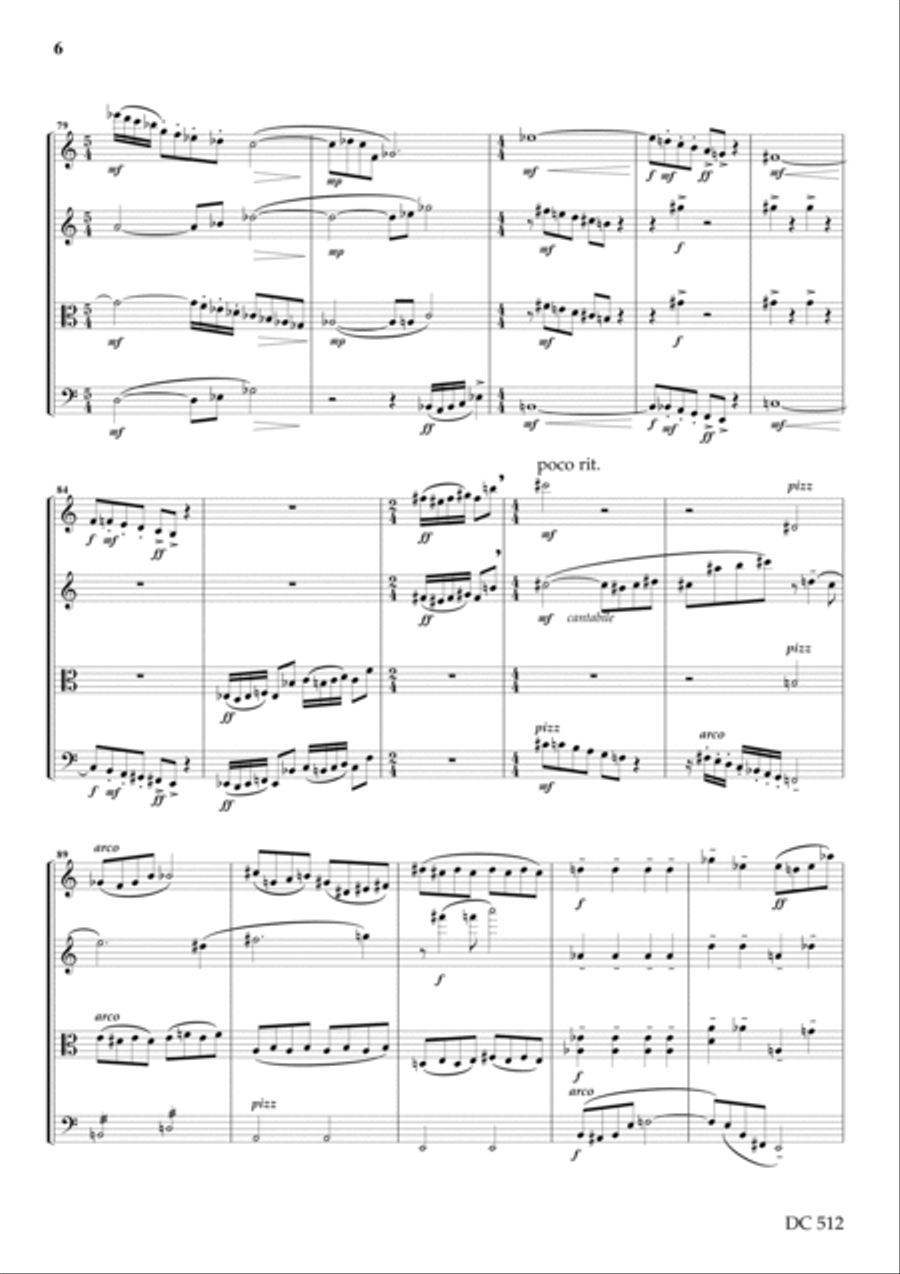 String Quartet No. 6 (Lochrian) (score) String Quartet scores gallery preview page 6