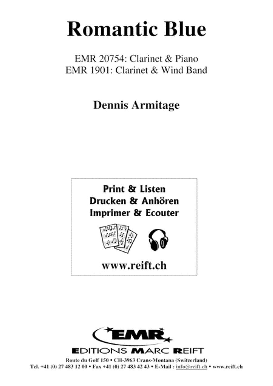 Romantic Blue Clarinet Solo scores gallery preview page 1