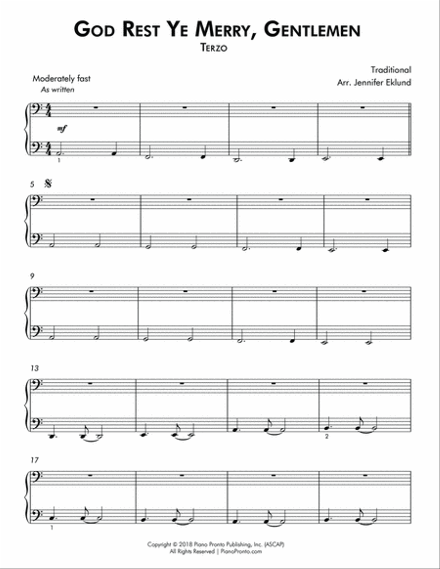 God Rest Ye Merry, Gentlemen Trio (Easy Piano Trio) Easy Piano scores gallery preview page 6