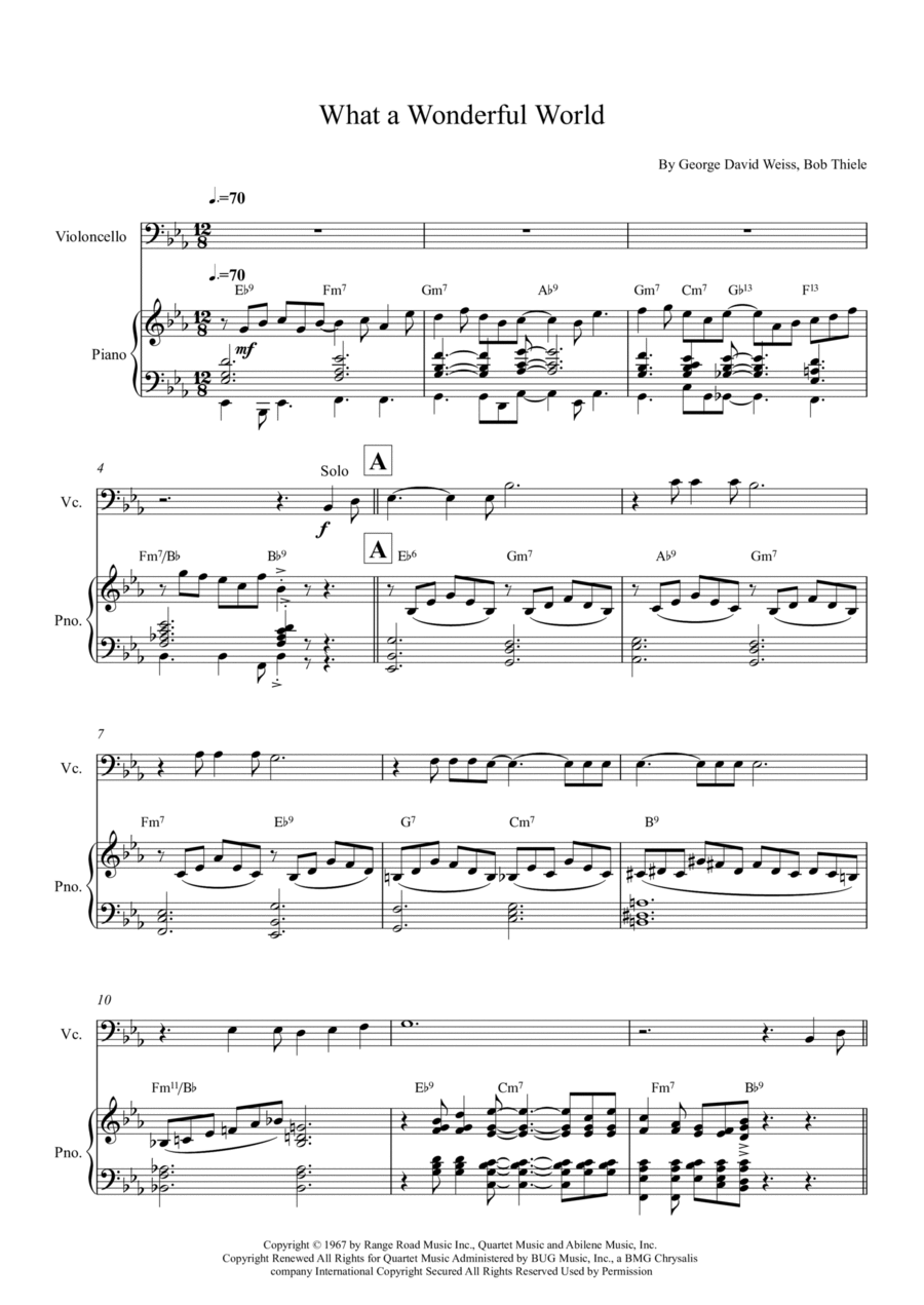 What A Wonderful World Small Ensemble scores gallery preview page 1