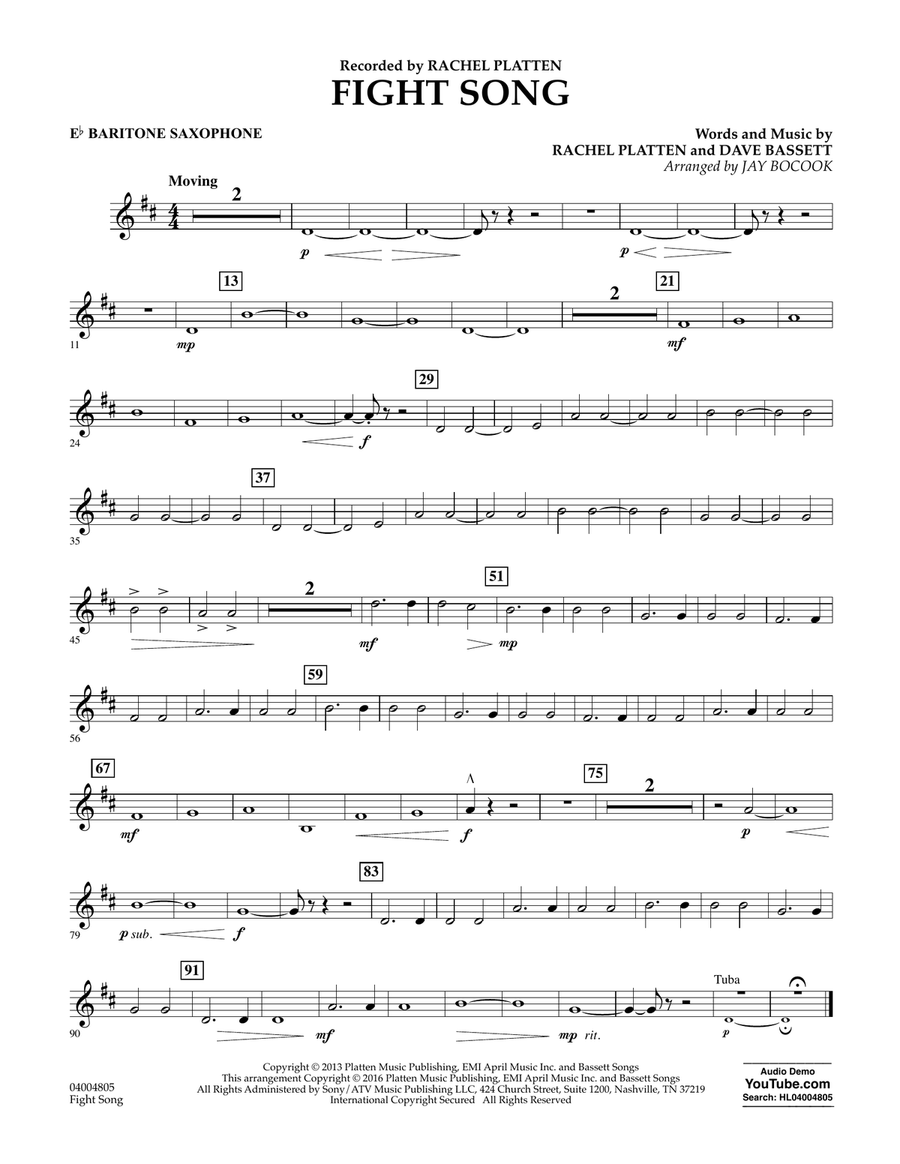 Fight Song - Eb Baritone Saxophone