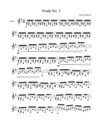 Etude No.3 For Guitar by Neal Fitzpatrick-Standard Notation