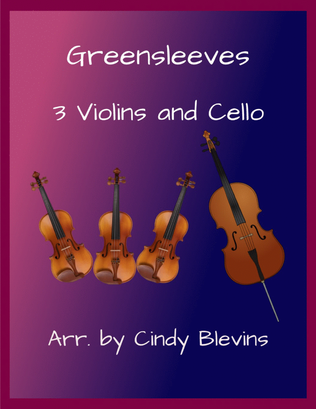 Greensleeves, for Three Violins and Cello