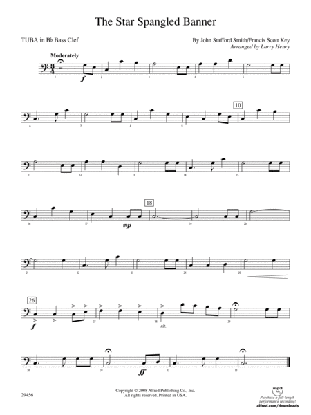 The Star-Spangled Banner: (wp) B-flat Tuba B.C.