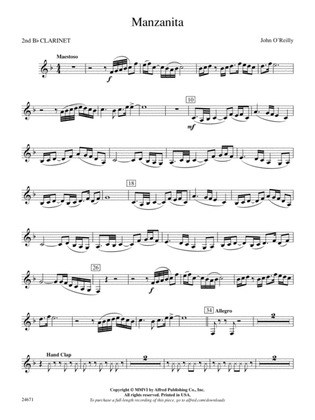 Manzanita: 2nd B-flat Clarinet