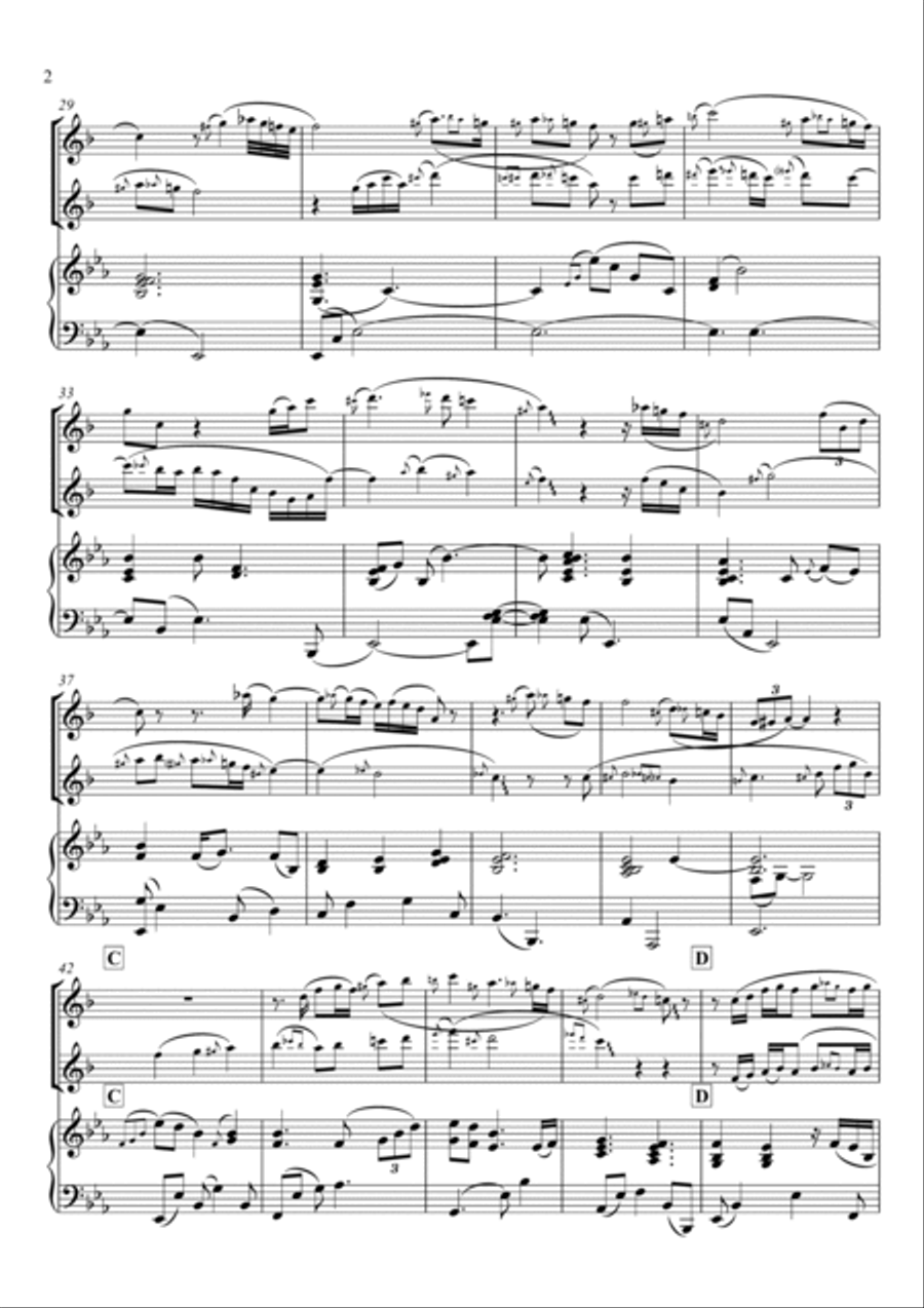 Amazing grace TRIO (Piano & 2 Soprano Saxophones) Woodwind Duet scores gallery preview page 2