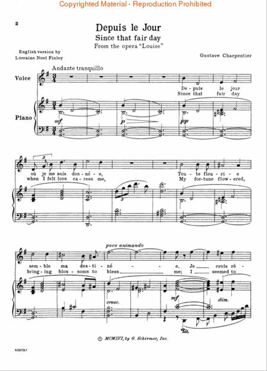 Depuis le jour (from Louise) Voice scores gallery preview page 2