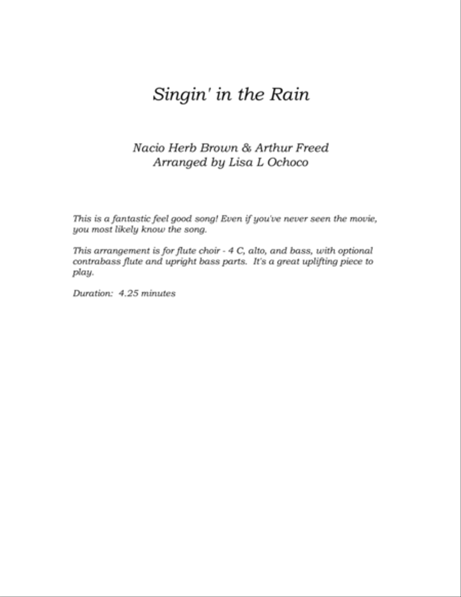 Singin' In The Rain Flute Choir scores gallery preview page 4