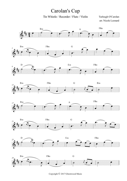 Carolan's Cup (melody with chords) image number null