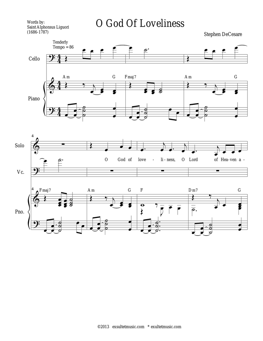 O God Of Loveliness O God Of Loveliness 4-Part scores gallery preview page 1